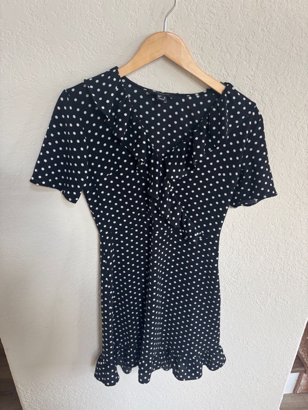 Atmosphere Black Dress with White Polka Dots